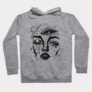 Abstract art of a girl's face Hoodie